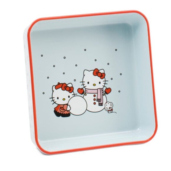 NWT HELLO KITTY Sanrio Blue Snowman Square Baking Pan 9 x 9 - Picture 1 of 3